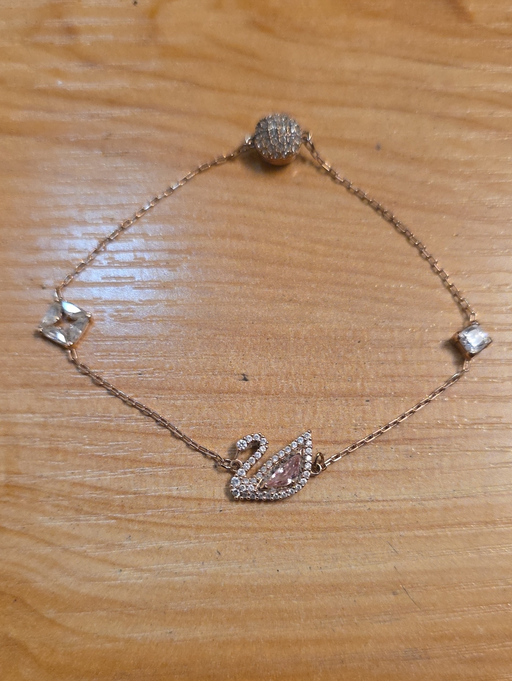 Swarovski Dazzling Swan Magnetic Bracelet - Rose Gold & Pink Crystal